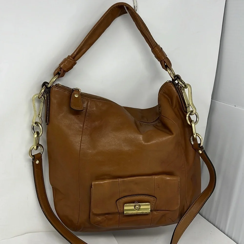 Coach Kristin 14783 Brown Leather Shoulder Crossbody Bag - Picture 3 of 14
